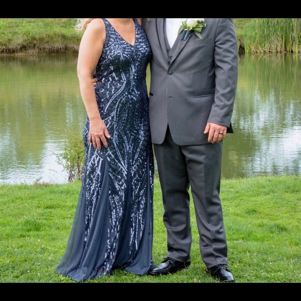 Night way blue sequin formal dress/ evening dress